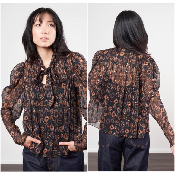 Ulla Johnson Tops - NWT $425 Ulla Johnson 100% Silk Ada Garnet Blouse Shirt